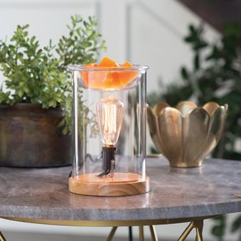 V1049-EBWDG-202508141725-00 Wood & Glass Vintage Bulb Illumination Warmer - Image 1