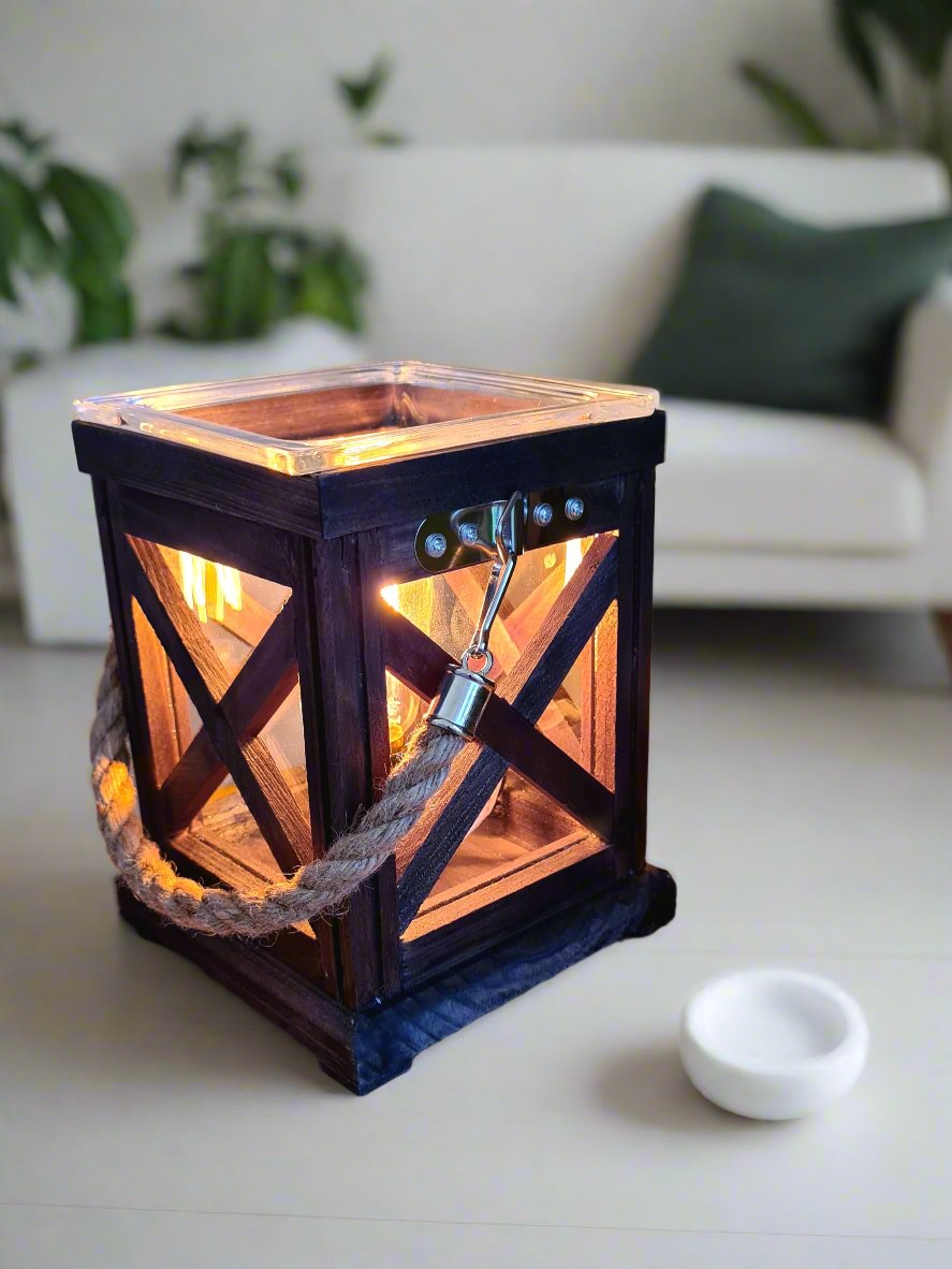 V1049-EBWRP-202508141725-00 Walnut & Rope Vintage Bulb Illumination Warmer - Image 1