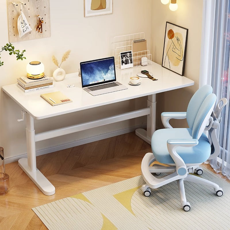 V1057-DM6226-1M-202507151046-00 White Height-Adjustable Study Desks/Solid Wood Study Desk/Home Office/1M/1.2M - Image 1