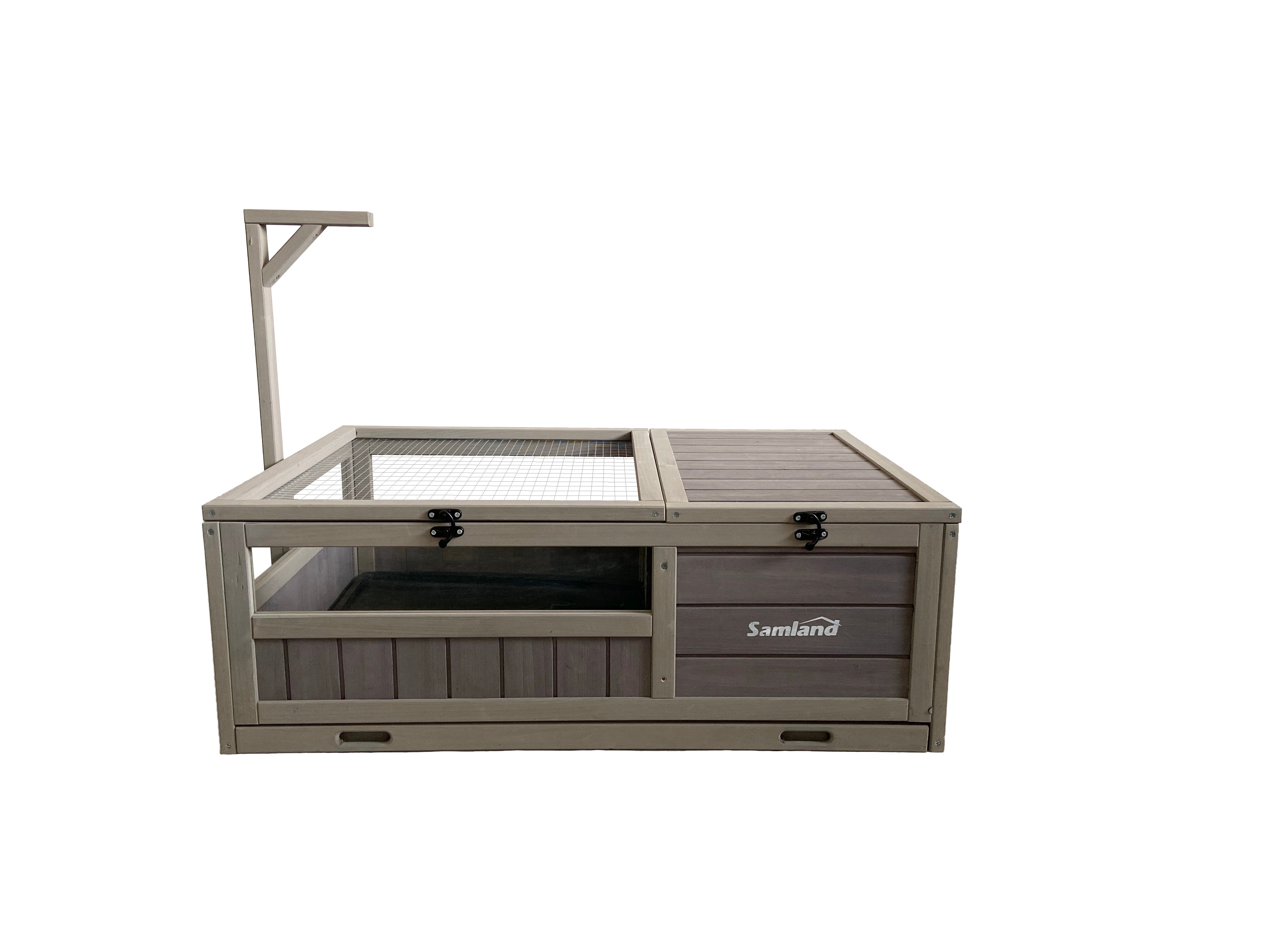 V1060-DTT2414-202508141940-00 Samland Wooden Tortoise House Cage, Indoor Enclosure House Reptile Habitat Cage Box - Image 1
