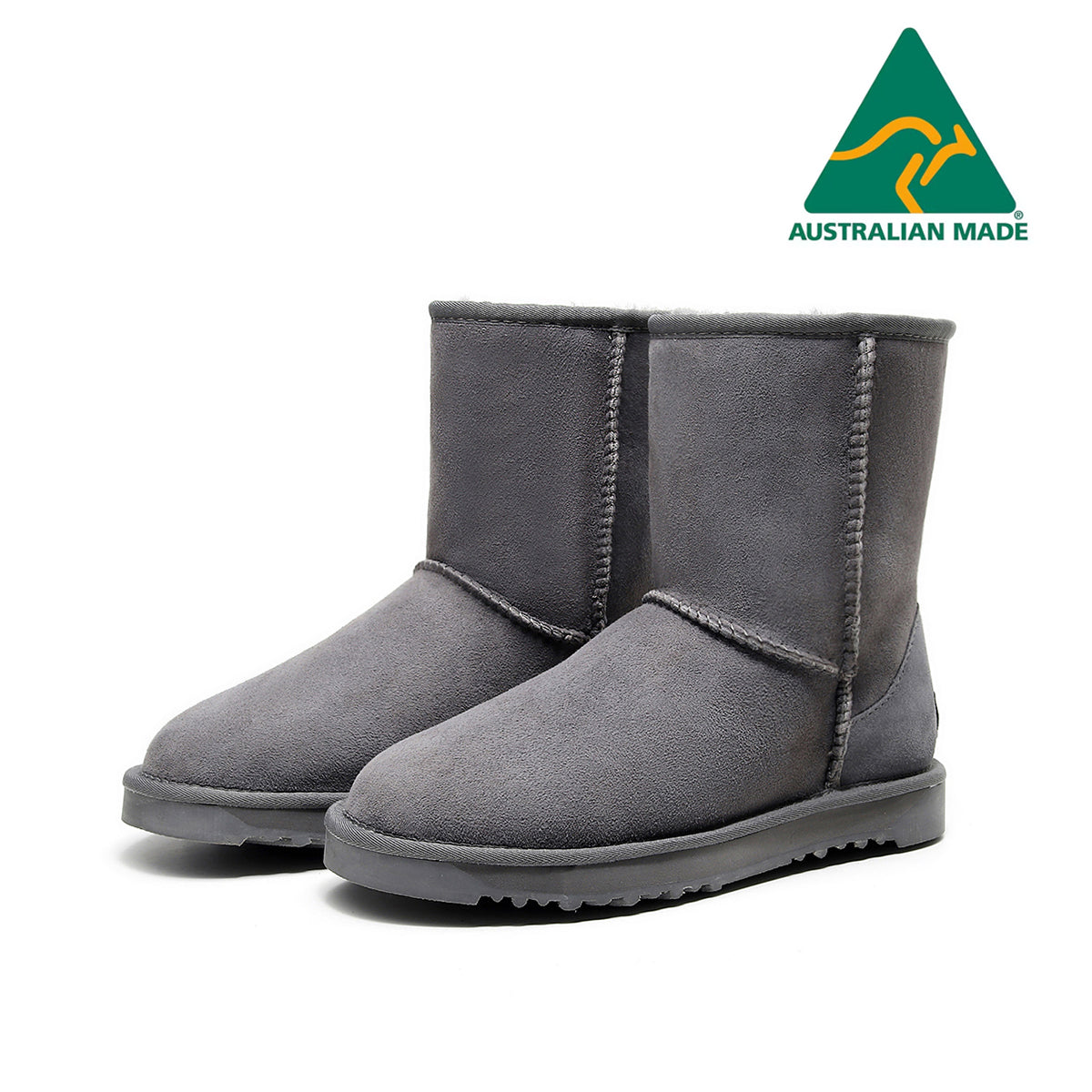 V1068-9353560060368-202509041416-00 SHORT CLASSIC BOOTS 990225 MADE IN AUSTRALIA - MEN - Grey / AUS Ladies6/Men4/EU37/23.5cm - Image 1