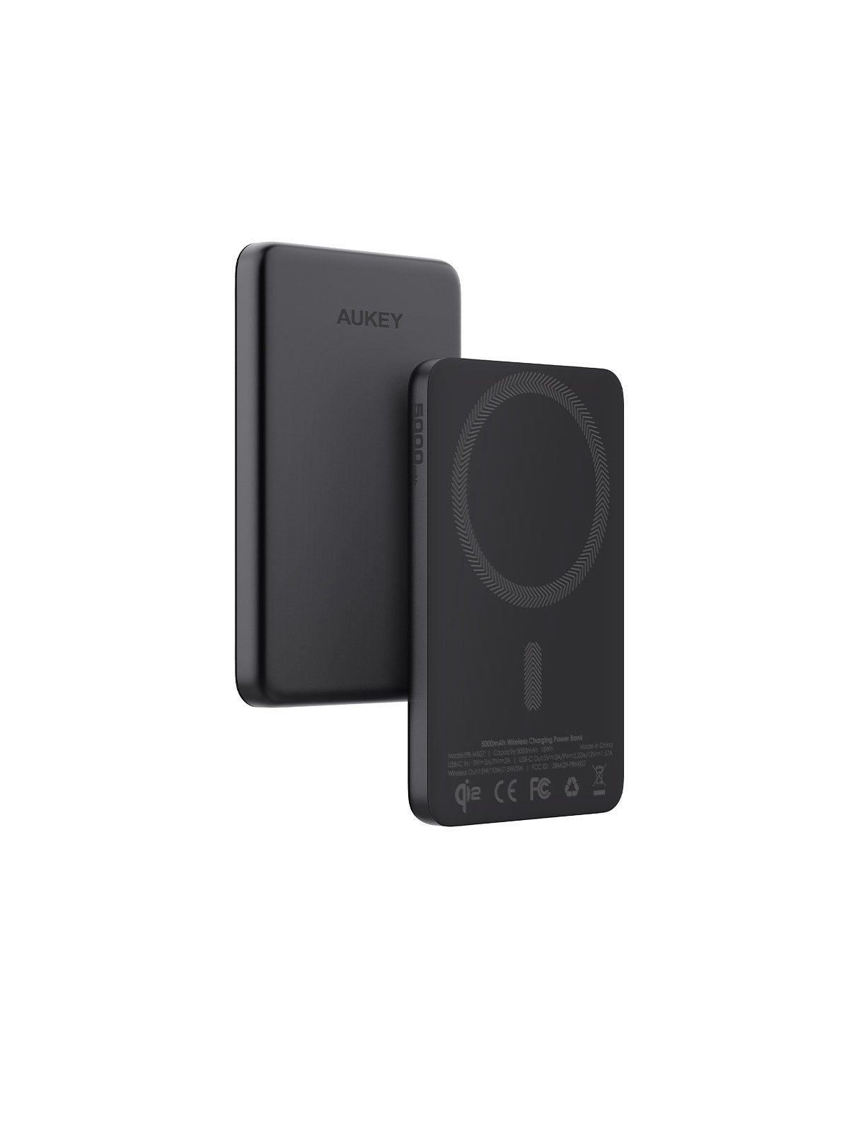 V1089-LLTSN1065882-202509030920-00 Aukey MagFusion M Qi2 5000mAh Magnetic Wireless Power Bank - Grey (PB-MS07) - Image 1