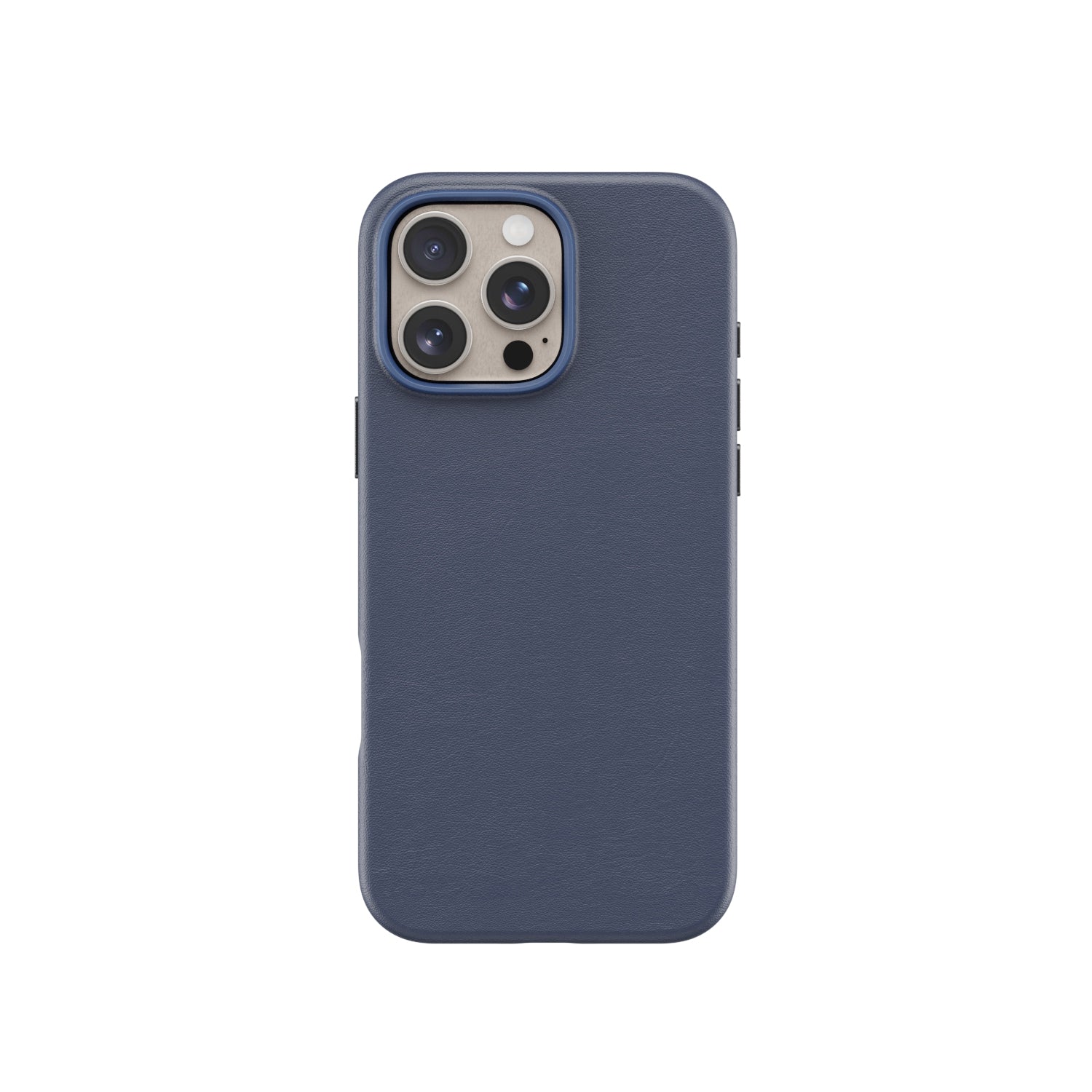 V1090-CASLOVLEAIPN15PL-NAV-202509100911-00 Lovefone Genuine Crafted Leather Case iPhone 15 Plus Navy - Image 1