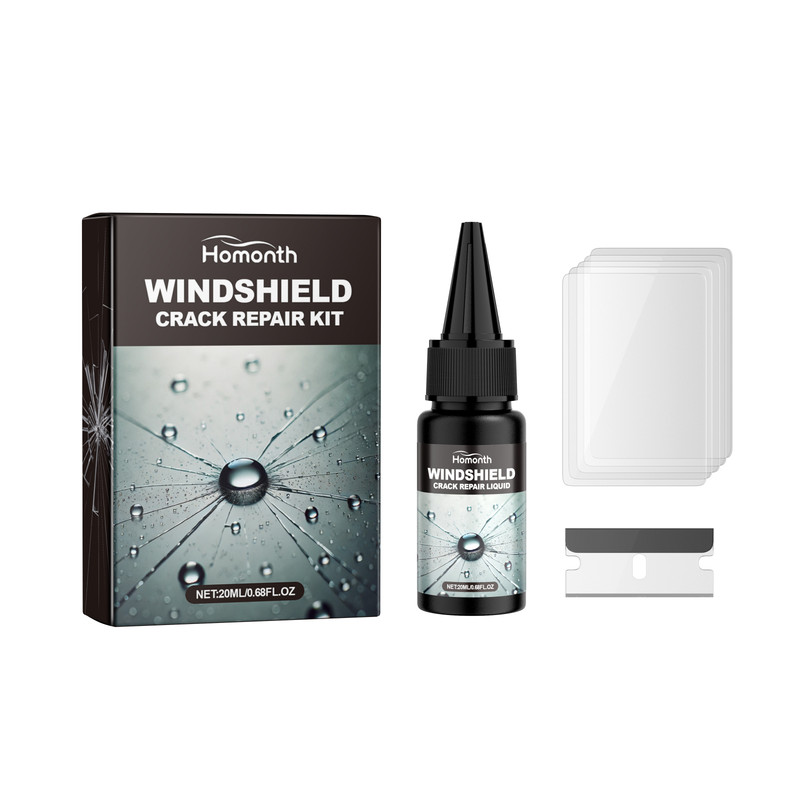 V1091-HME04-A041-1-BK1-202508221827-00 Homonth windshield crack repair kit, car front windshield nano repair liquid set, quickly repairs cracks, clear vision, safe travel - Image 1