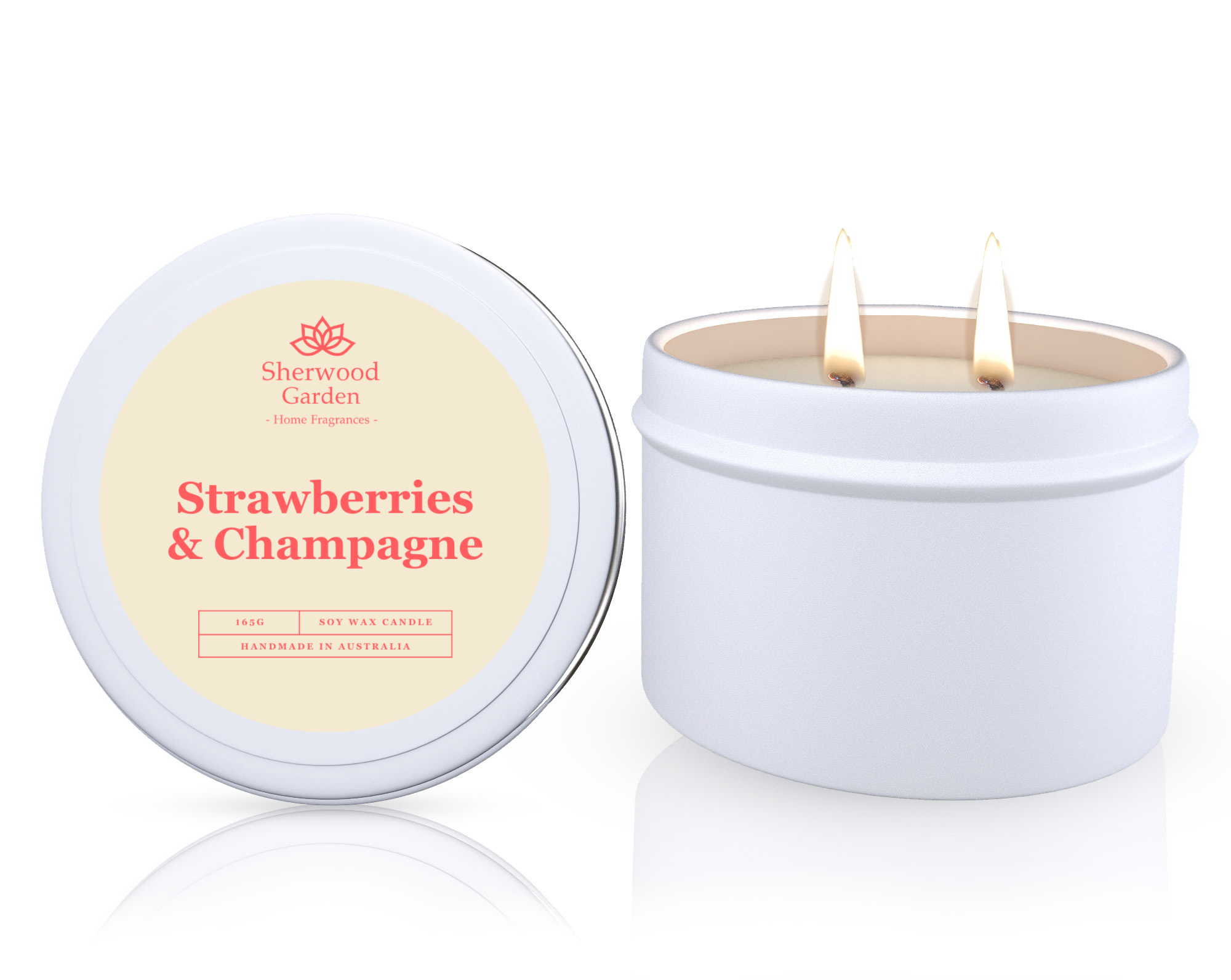 V1108-SGHFSWCT165-SC-202509170825-00 Strawberries & Champagne Soy Candle Tin 165g - Image 1