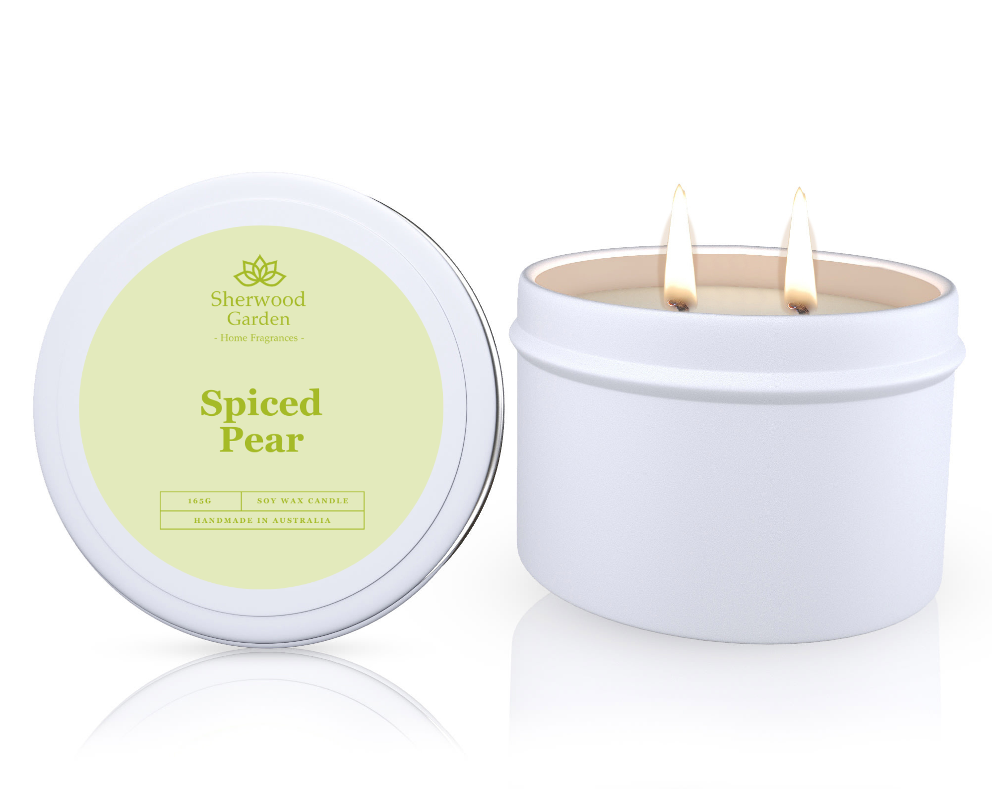 V1108-SGHFSWCT165-SP-202509170831-00 Spiced Pear Soy Candle Tin 165g - Image 1