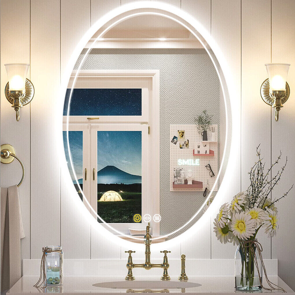 V178-66711-202508050935-00 500x700mm LED Bathroom Mirror Oval Dimmable Anti-Fog - Image 1