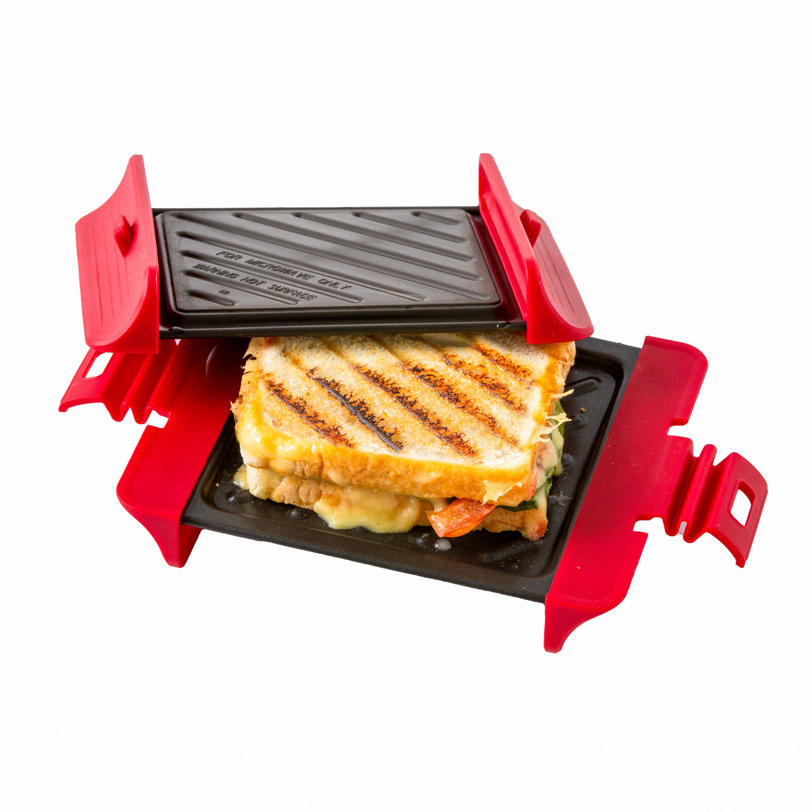 V196-MGP100-202509041435-00 Compact Microwave Sandwich Maker Non-Stick Grill Plates for Quick Meals at Home, Work, or Travel - Image 1