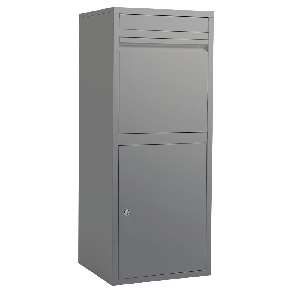 V219-STRLTBFOFD4A-202508051615-00 FORTIA Freestanding Parcel Post Box Letterbox, Letter Slot, Woodland Grey - Image 1