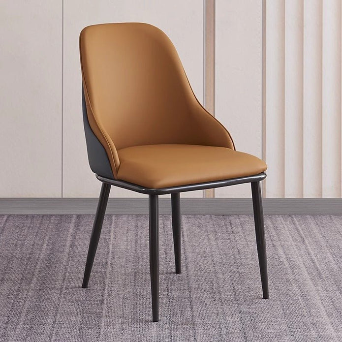 V255-SE-DICH-ORANGE-202508111520-00 VELLUTO Dining Chair Modern upholstered Leather Kitchen Chairs with armrests Bathtub Chair Leisure Lounge Chair Living Room Bedroom Home Set of 2(Orange) - Image 1