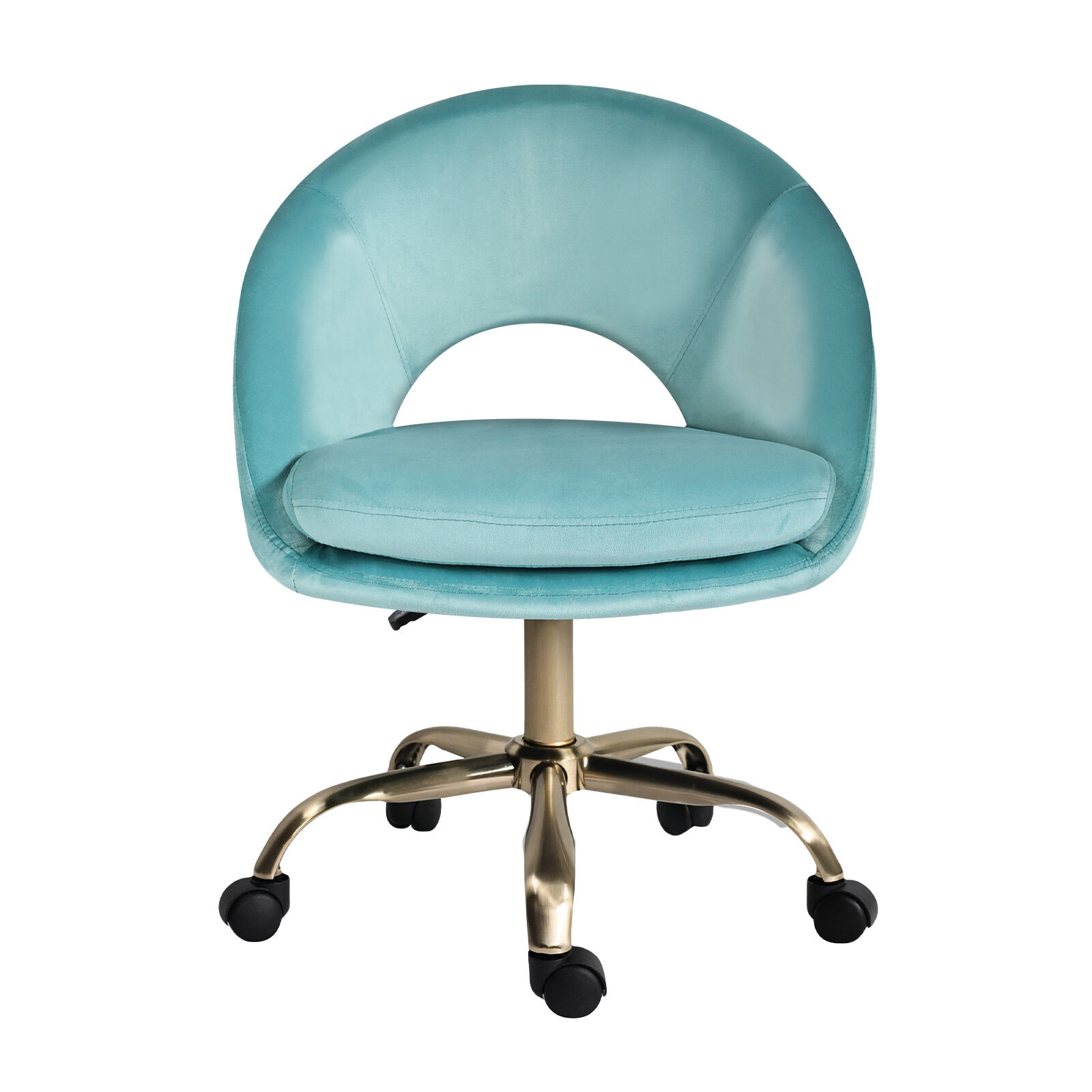 V274-FT-VOC-004GD-BU-202509231341-00 Office Desk Chair - Velvet Home Office Swivel Computer Seat COVE BLUE - Image 1