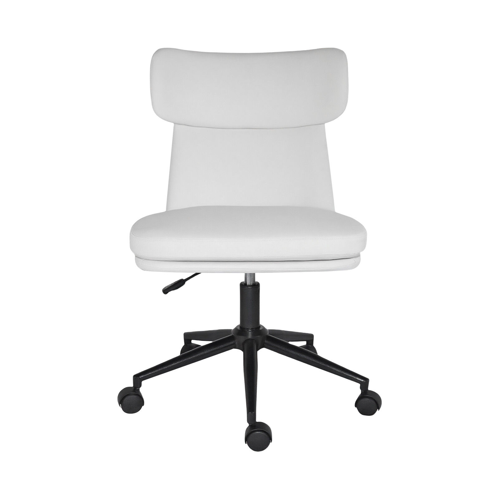 V274-FT-VOC-005BK-WH-202509231340-00 Office Desk Chair - PU Leather Home Office Swivel Chair Computer Seat WHITE - Image 1