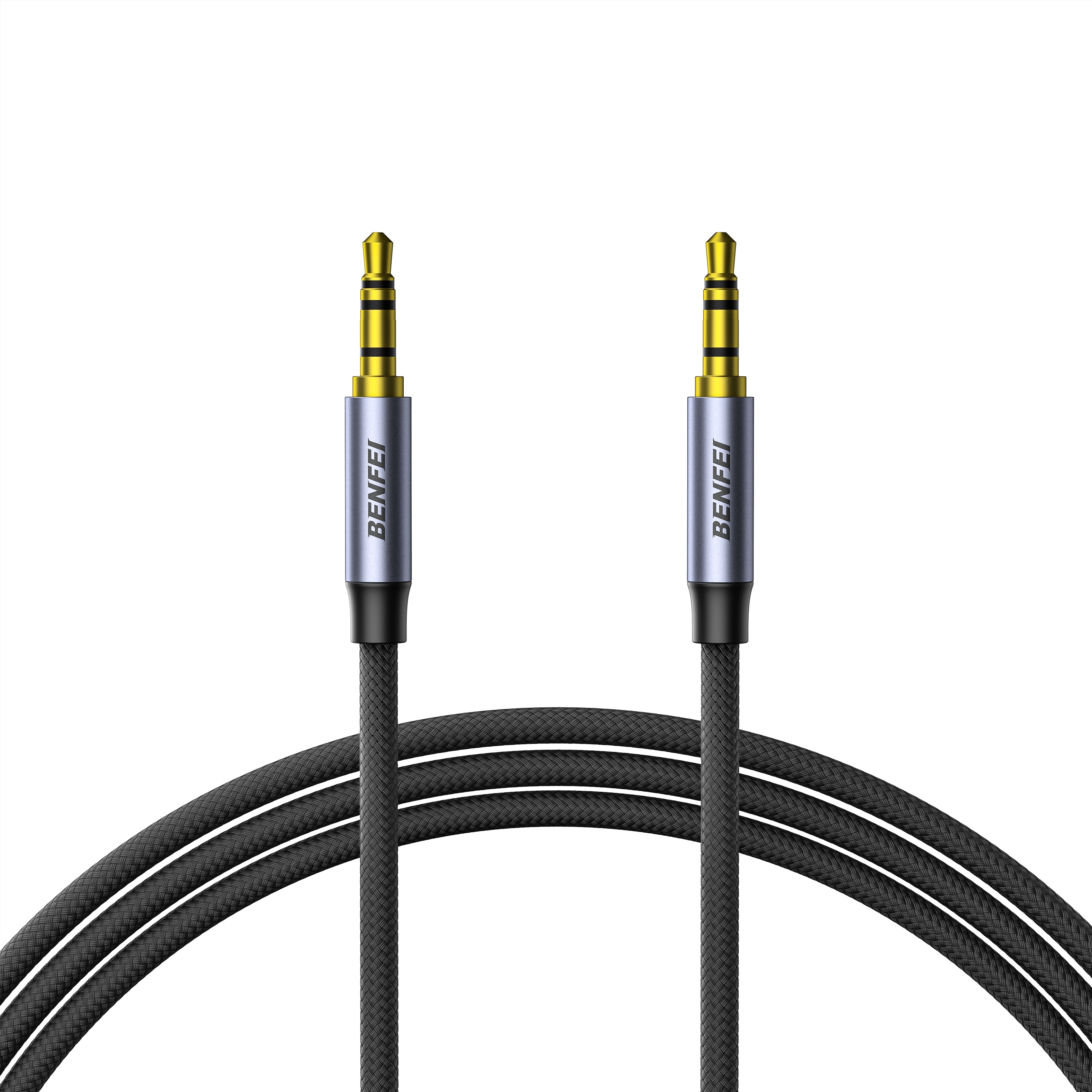 V28-ELEBEN427GY1M-202507301037-00 BENFEI 427GY 1M 3.5mm TRRS Male to Male Audio Cable, 4-Pole Stereo Mic Aux Cable, Nylon Braided Headphone Jack Cord - Image 1