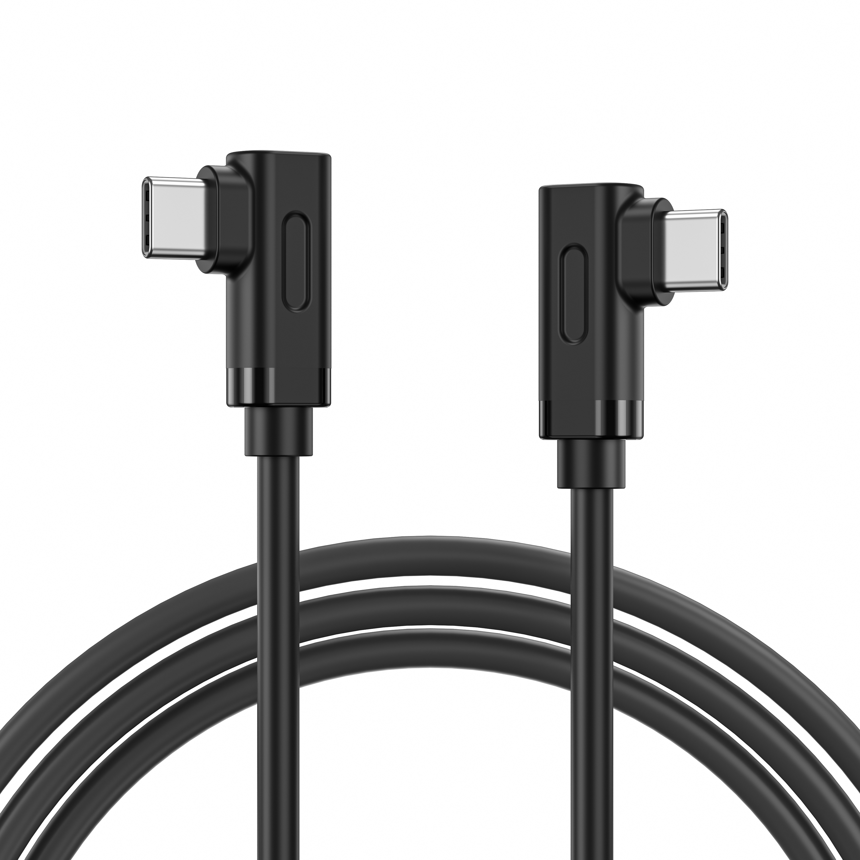 V28-ELEBEN429BK2M-202507301037-00 BENFEI 429BK-2M Right Angle USB C Cable 90-Degree, USB 2.0 Type C Charger Cable 3A Fast Charging, Nylon Braided USB-C to USB-C Cord - Image 1