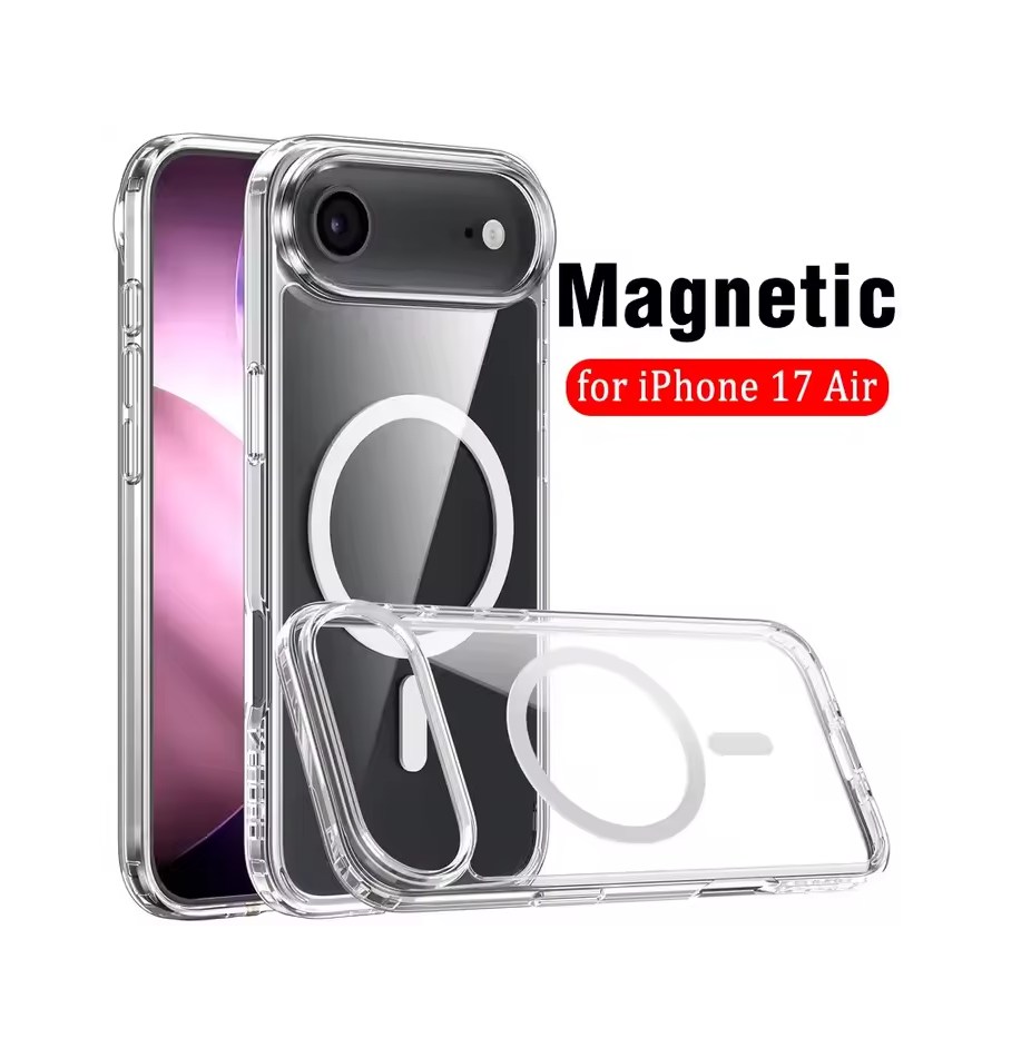 V28-MOBZJZMGS17AIR-202509241038-00 UTIA Ultimake Shockproof Transparent Case Cover With Magnetic Ring for iPhone 17 Air - Image 1