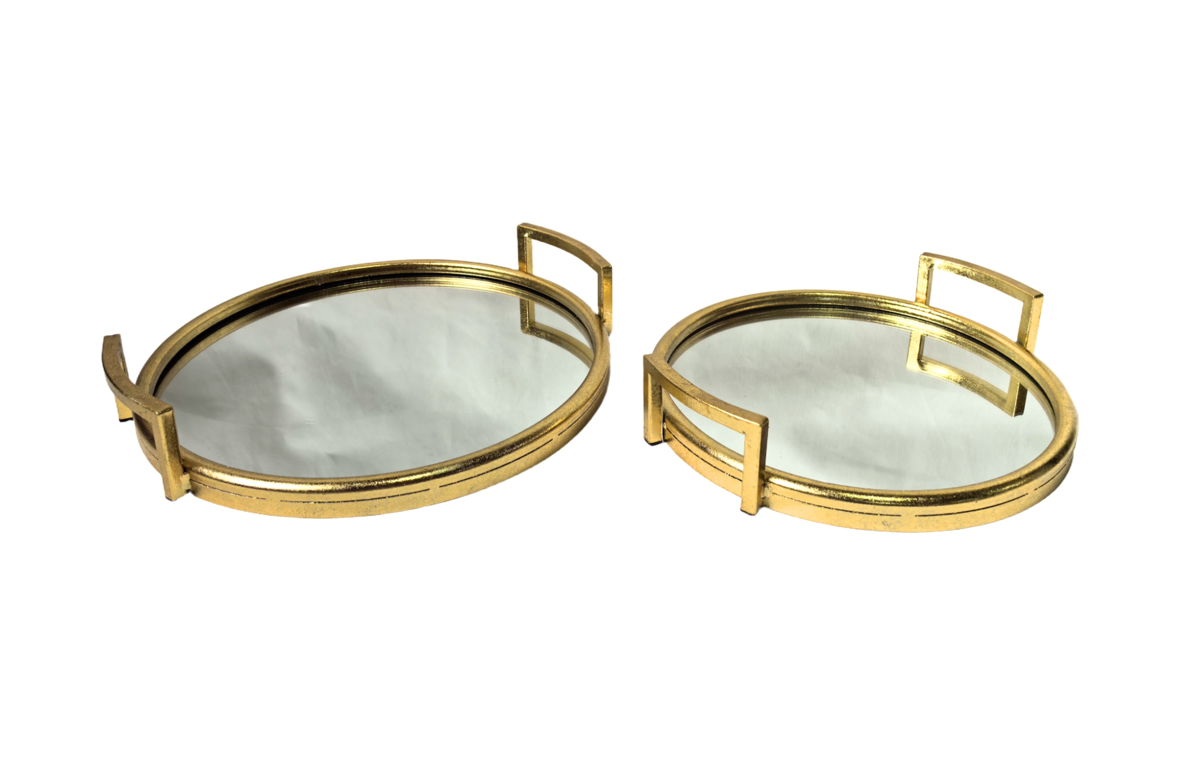 V292-HD-TR-ROUND-S02-ELIZA-GOLD-202508221630-00 Eliza Round Tray - Set of 2 - Gold - Image 1