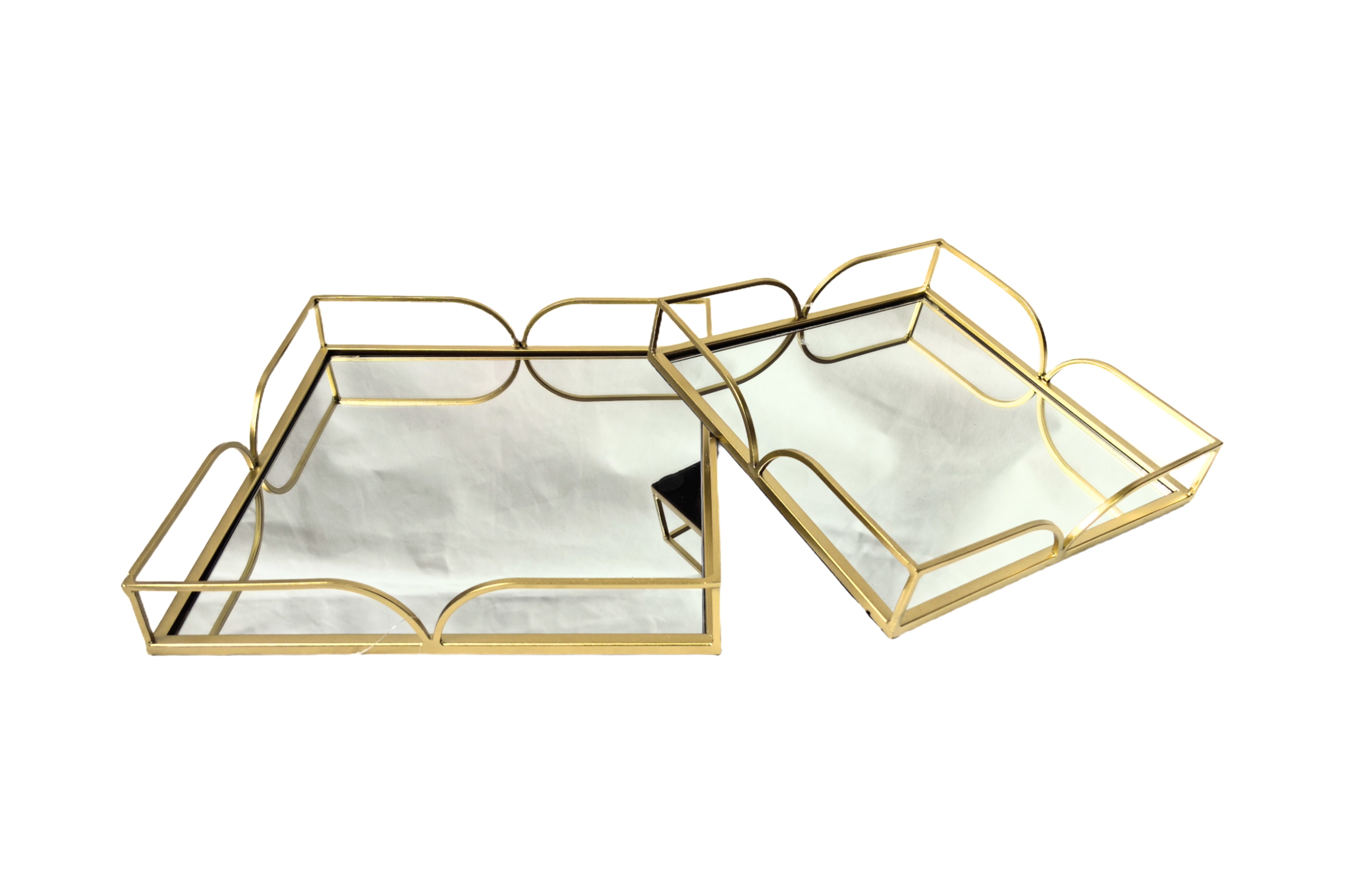 V292-HD-TR-SQ-L-WILLOW-GOLD-202508221615-00 Willow Square Tray - Large - Gold - Image 1