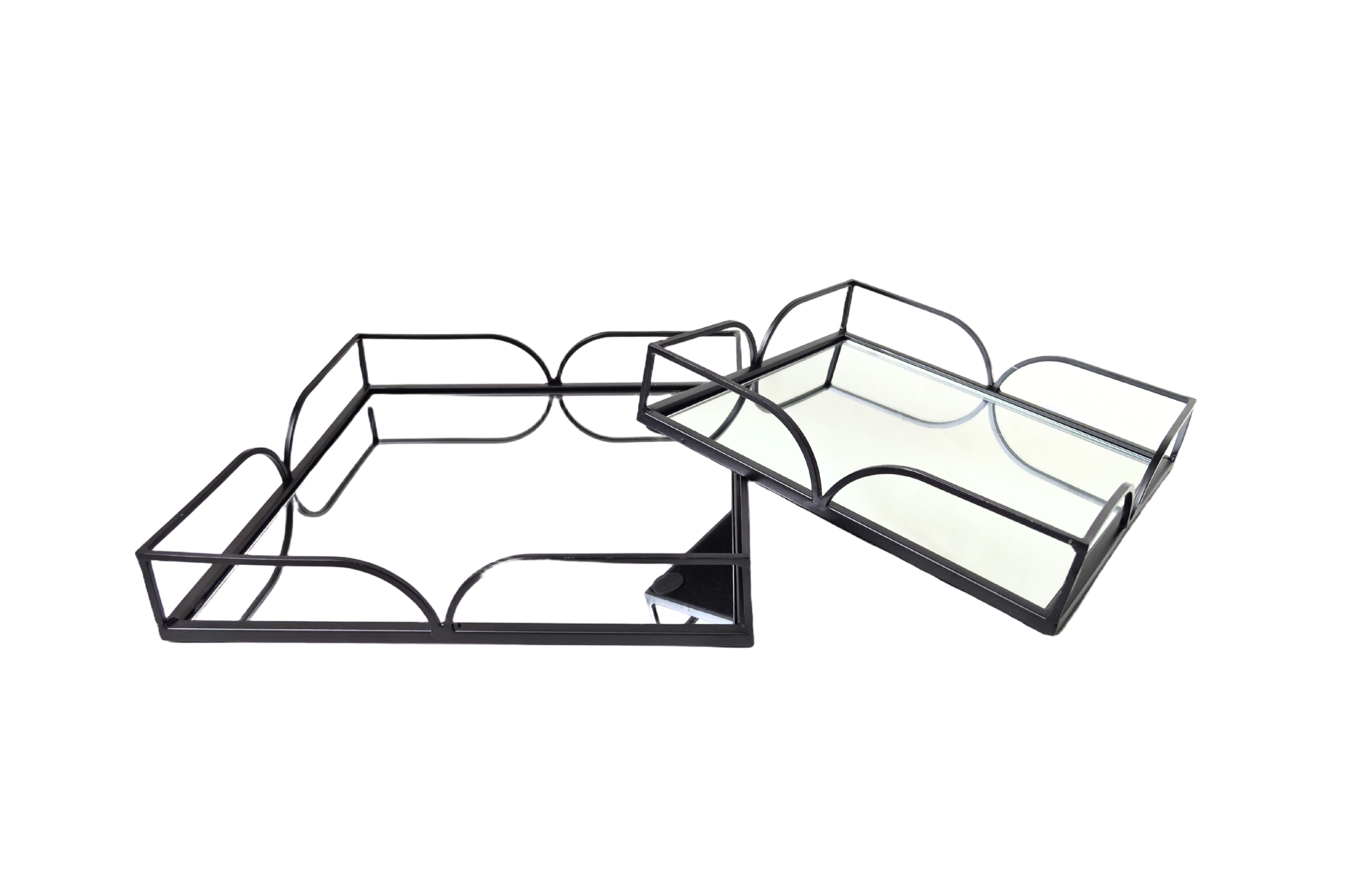 V292-HD-TR-SQ-S02-WILLOW-BLACK-202508221615-00 Willow Square Tray - Set of 2 - Black - Image 1