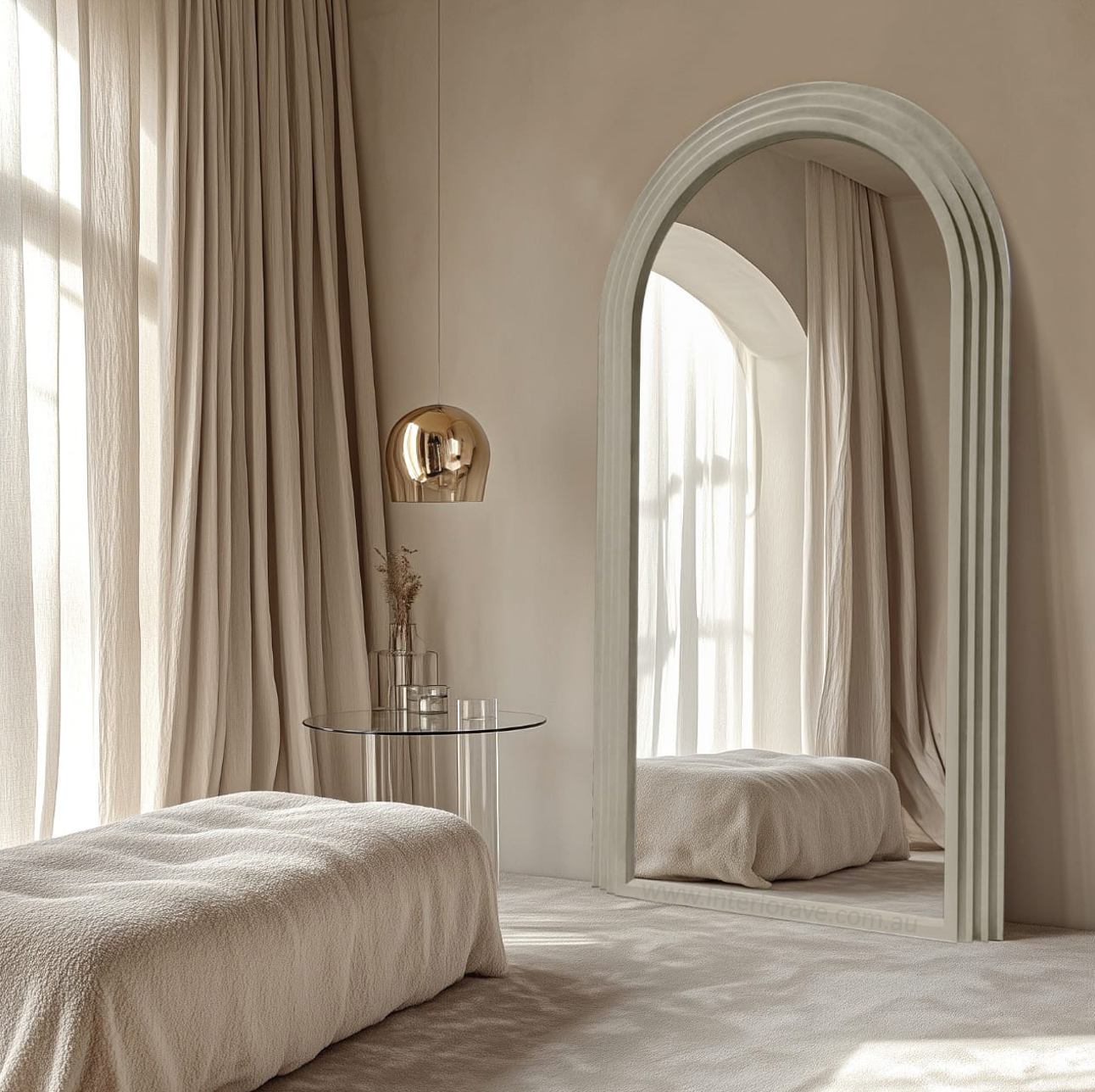 V355-IA-DM-SC-202507021046-00 Interior Ave - Sierra Arched Step Mirror – Signature Sculptural Concrete Statement Piece - Image 1