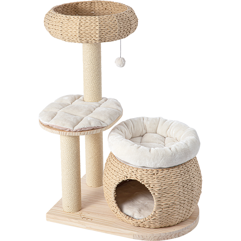 V390-210012S-202507030915-00 HONEYPOTCAT Plush Woven Cat Retreat - 93cm - Image 1