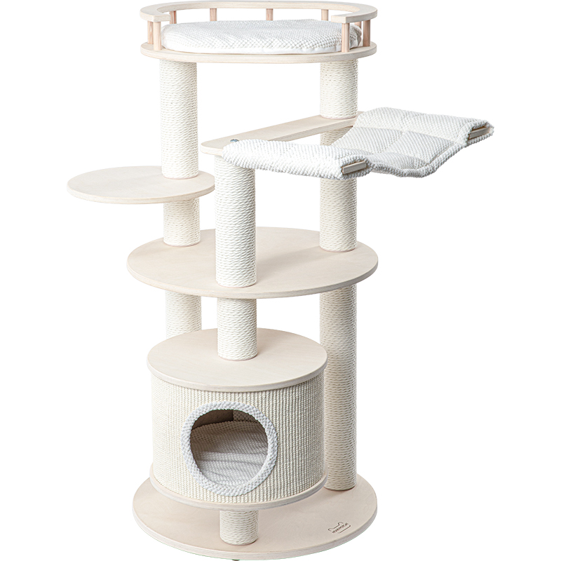 HONEYPOTCAT Enduring Comfort Sisal & Wood Tree - 128cm