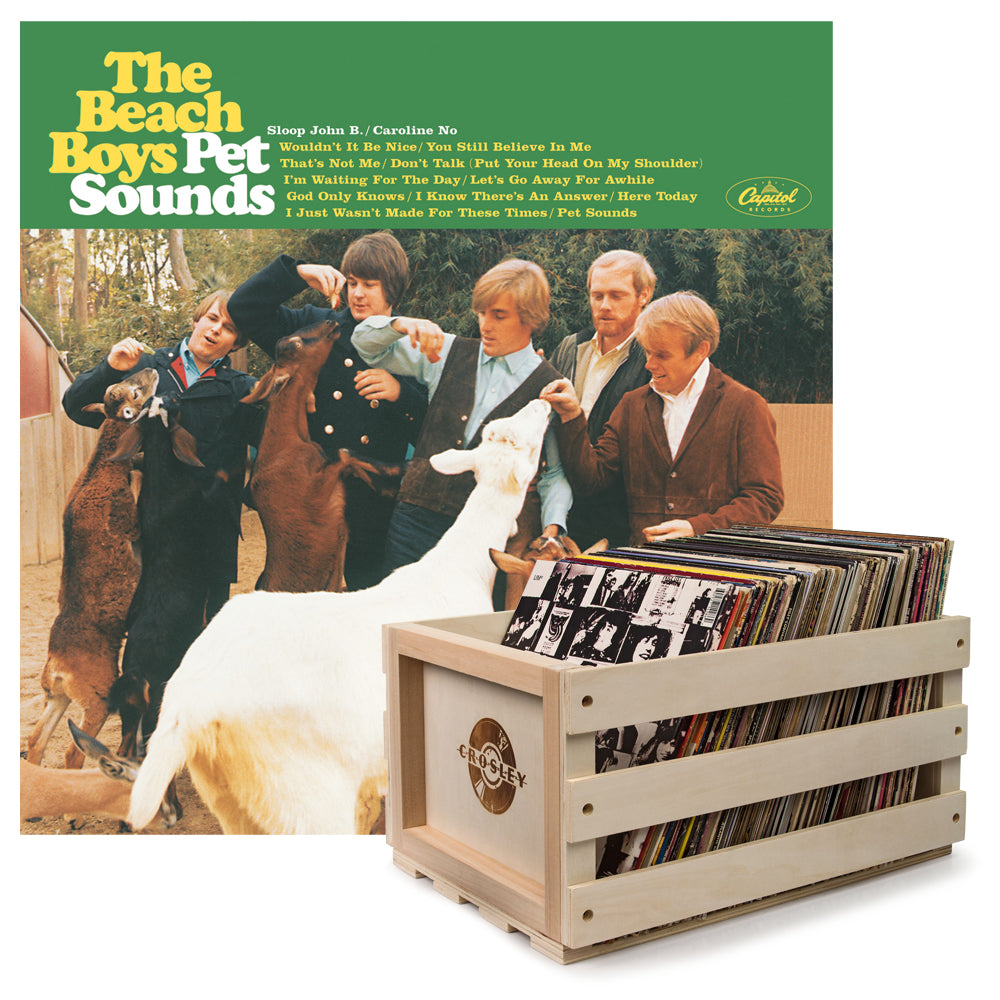 V398-UM-4782228-B-202506190530-00 Crosley Record Storage Crate & The Beach Boys Pet Sounds - Vinyl Album Bundle - Image 1