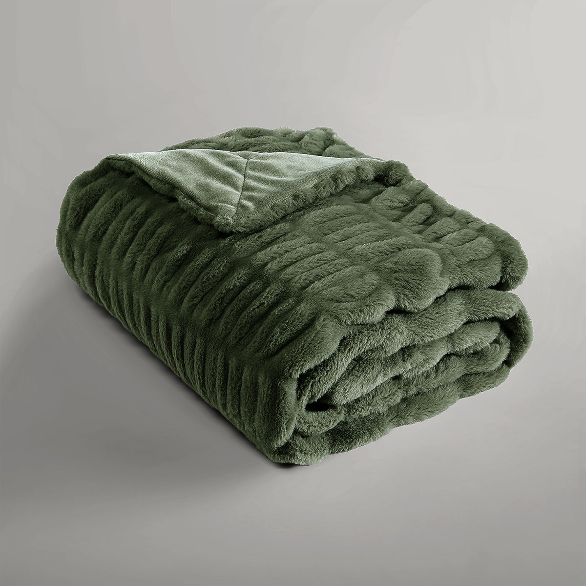 V442-INT-THROW-CLAYTONFAUXFUR-KHAKI-RE-202507031603-00 Ardor Clayton Faux Fur Soft Plush Throw Rug 130x170cm Khaki - Image 1