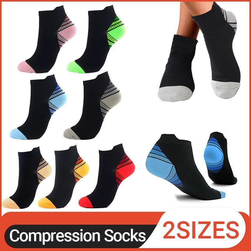 V528-3PAIRS-BLUE-L-L-815295-202510010018-00 3x 6x Sports Pressure Socks Running Short Socks Men And Women Plantar Fascia Compression Elastic Socks - Blue - Image 1
