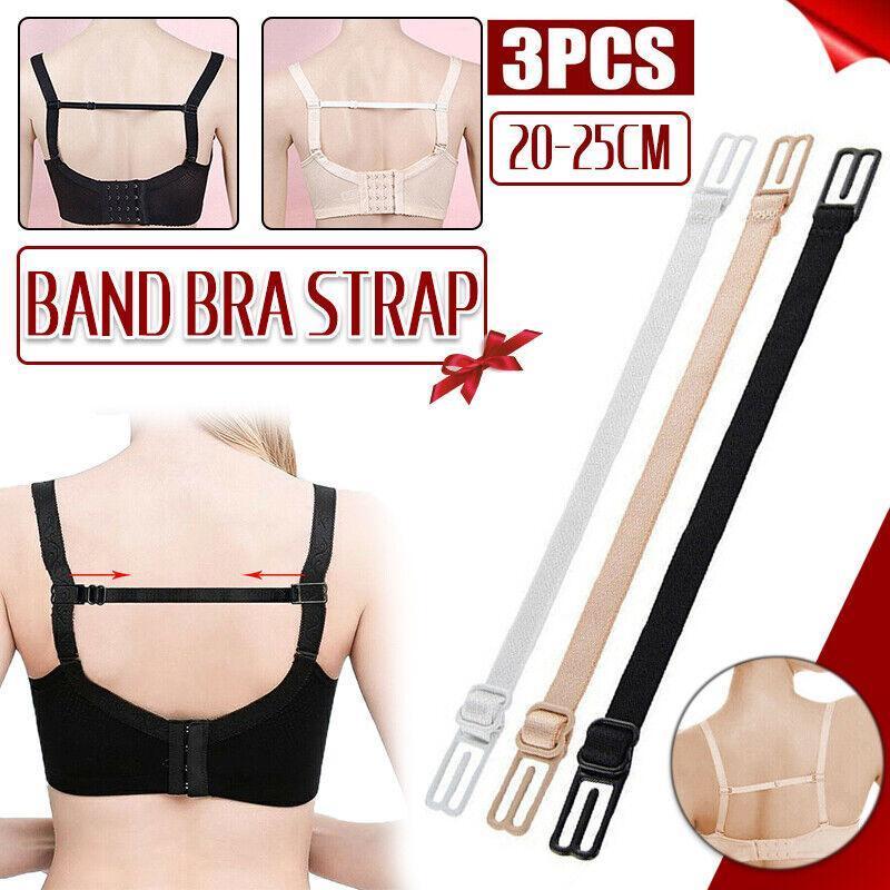 V528-3PCSBANDBRA-BEIGE-760580-202509302009-00 3Pcs Lady Nonslip Elastic Adjustable Band Bra Strap Holder Strap Racer Back Clip - Beige - Image 1