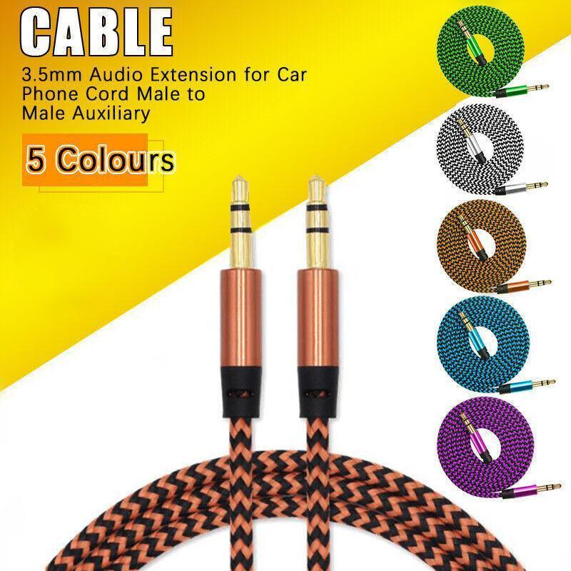 V528-9360101036812-202510010309-00 AUX Cable 3.5mm Stereo Audio Input Extension Male to Male Auxiliary Car Cord - Green - Image 1