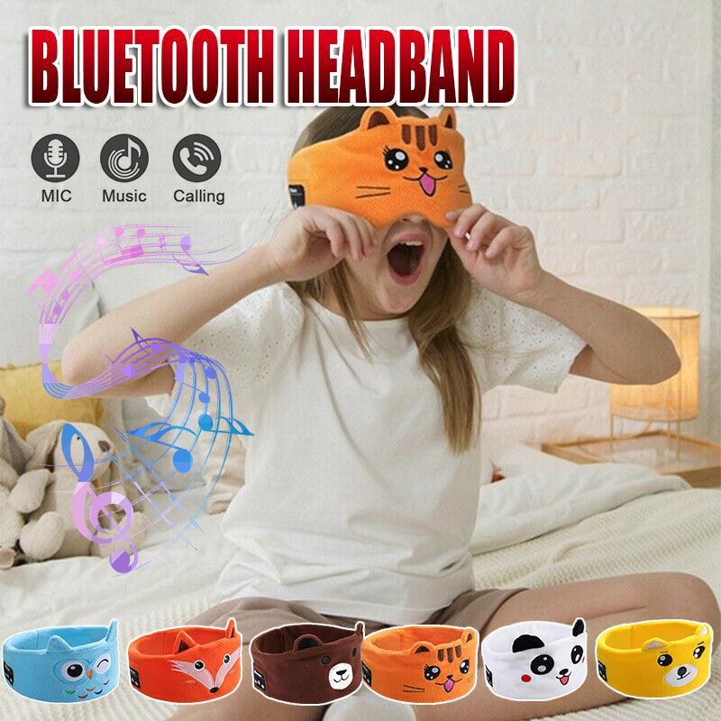 V528-9360101047054-202509301500-00 Cute Bluetooth Headband Headphones Wireless Sleep Music Mask with Mic - Dark Orange-Fox - Image 1