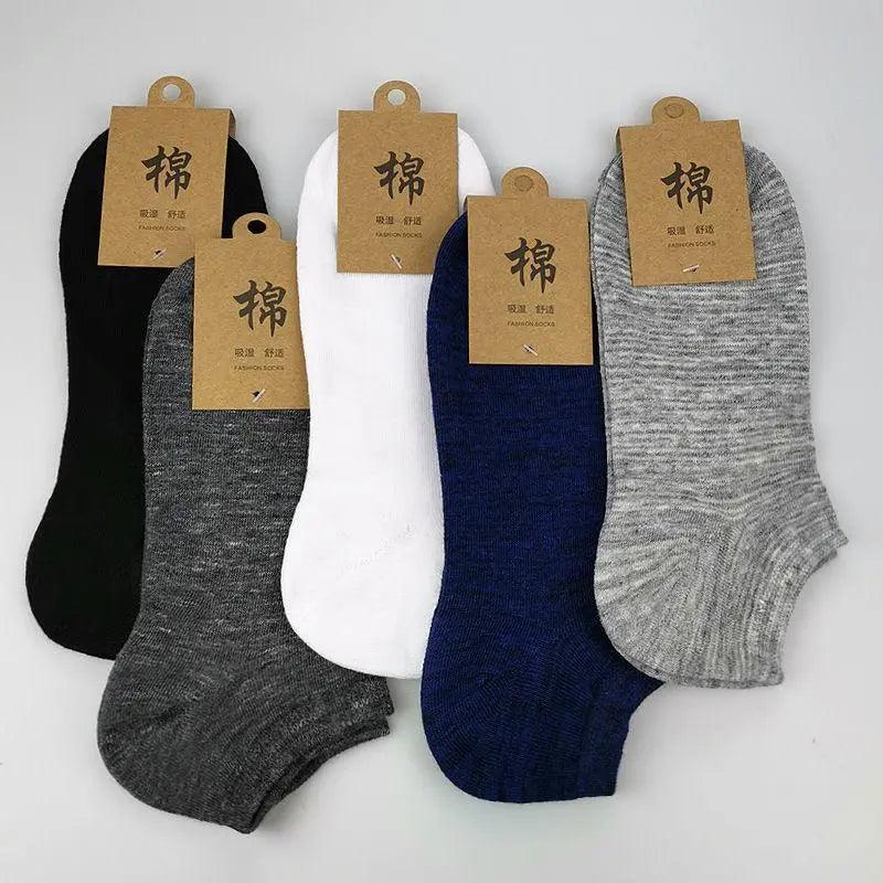 V528-9360312002590-202510010609-00 5X Pairs Low Cut Socks Cotton Soft Breathable Non-Slip Casual Ankle - Dark Grey (5 Pairs) - Image 1