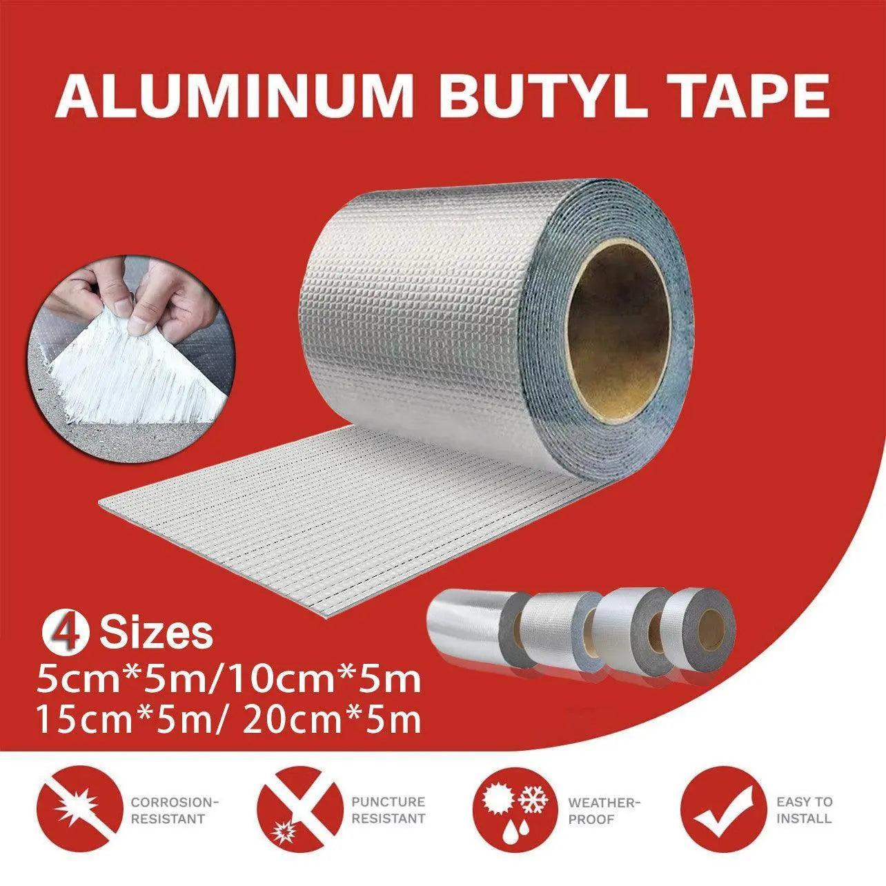 V528-9360312012223-202510010500-00 5M Waterproof Tape Butyl Rubber Aluminium Foil Roof Pipe Caravan Repair Flashing - 20cm*5m*1 Unit - Image 1