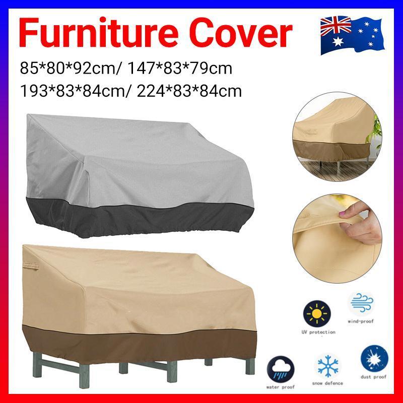 V528-9360312029580-202509301854-00 Outdoor Waterproof Patio Chair Cover Lounge Deep Seat Cover Furniture Sofa Cover Grey Black - 193*83*84CM - Image 1