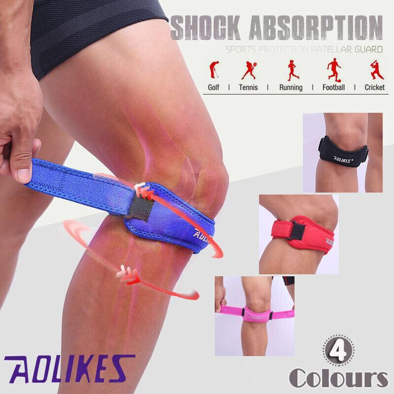 V528-9360312049892-202510010819-00 Aolikes Knee Strap Patella Jumper Gel Runner Tennis Sports Brace Support - Black - Image 1