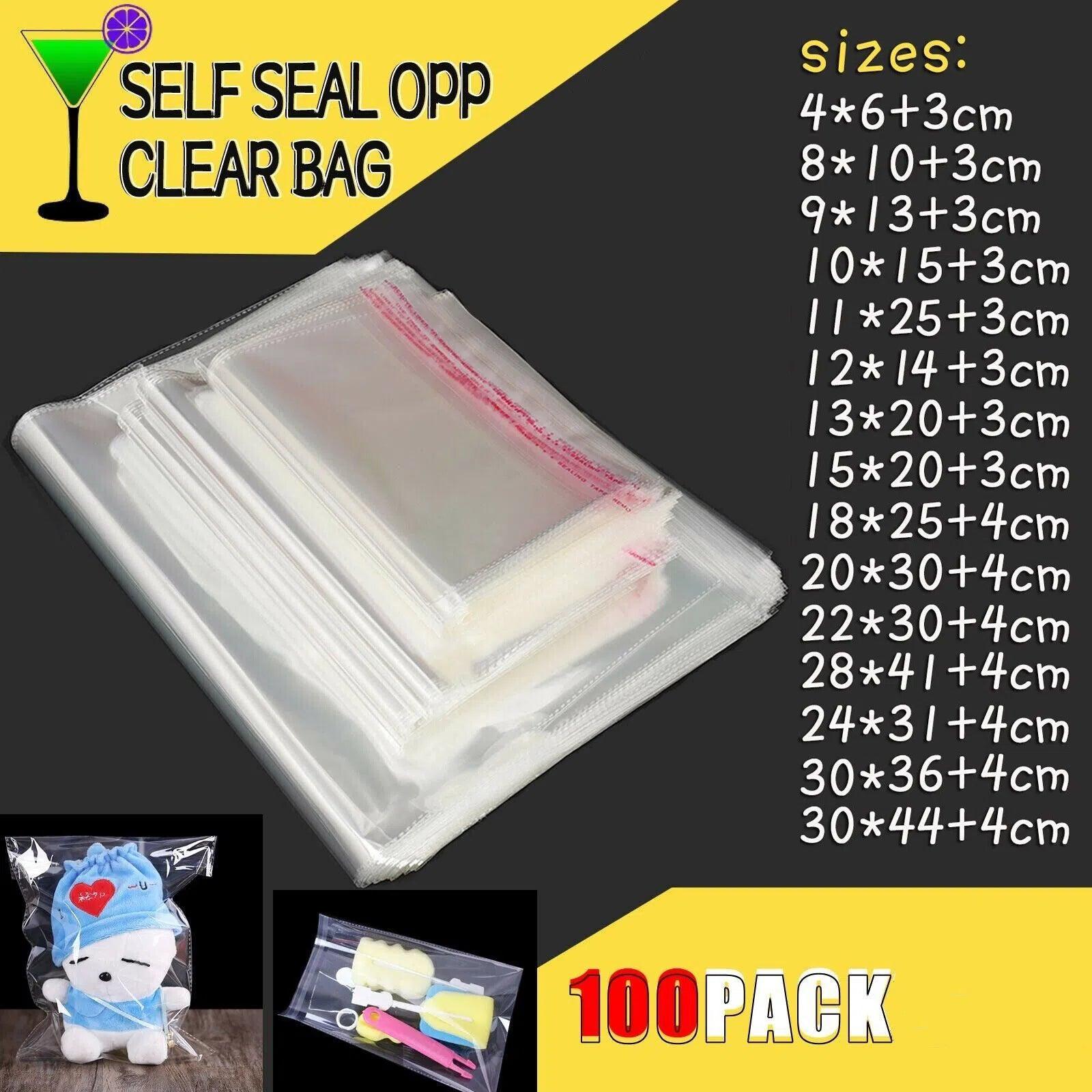 V528-9360312060125-202510011227-00 Multi-size Clear Self-Seal Cellophane Bags - Bulk Adhesive Opp - 20*30+4 - Image 1