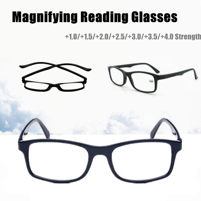 Black 6 Pairs Mens Ladies Wayfarer Frame Magnifying Reading Glasses Nerd Spectacl - +2.50 Strength