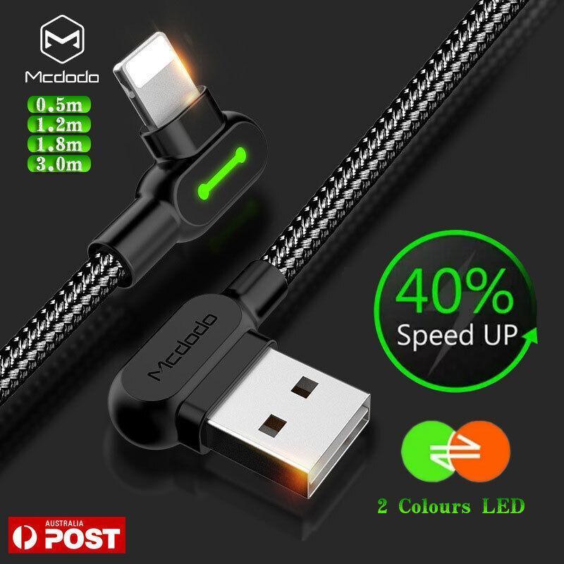V528-9360312100562-202510010200-00 Mcdodo Fast Usb Cable Heavy Duty Charging Syn Charger Iphone 90 Degree Angle - 1.2m - Image 1