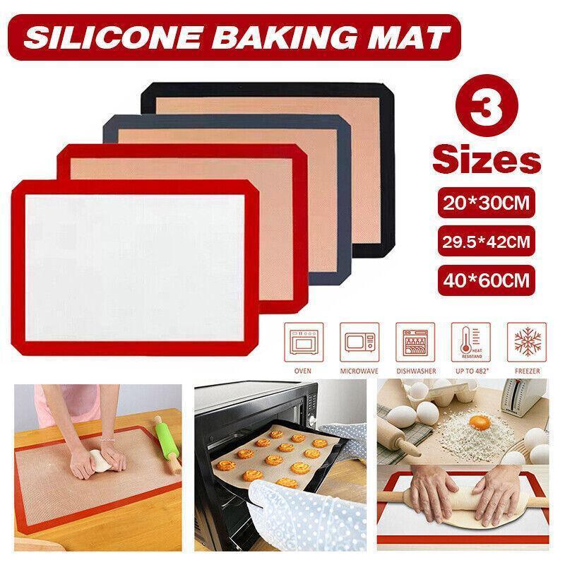 V528-9360312145129-202510011136-00 New Non-Stick Silicone Baking Mat Large Scale Cake Emarle Silicon Bakeware Dough - Black 2PCS(2*60X40CM) - Image 1