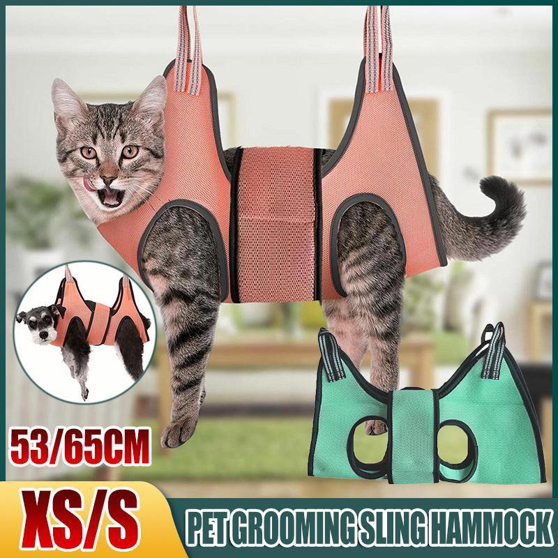 V528-9360312204031-202509301318-00 Small Pet Grooming Sling Hammock Dog Cat Restraint Bag Trimming Light Green - XS - Image 1