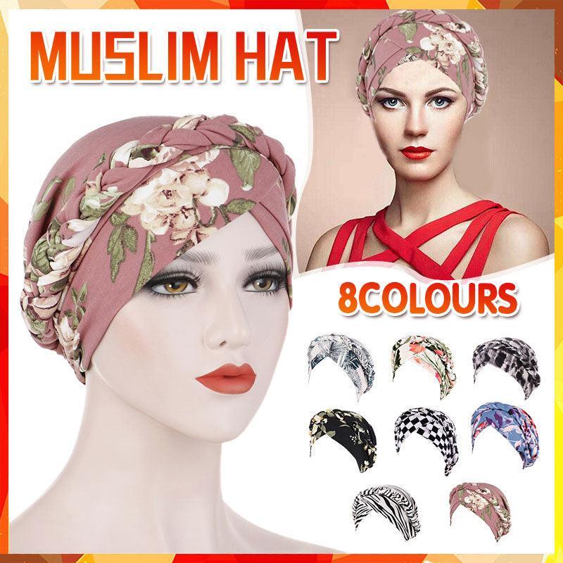 V528-9360312214559-202509301654-00 Women'S Comfort Cap Floral Pattern Chemo Head Coverings - Black and white grid - Image 1