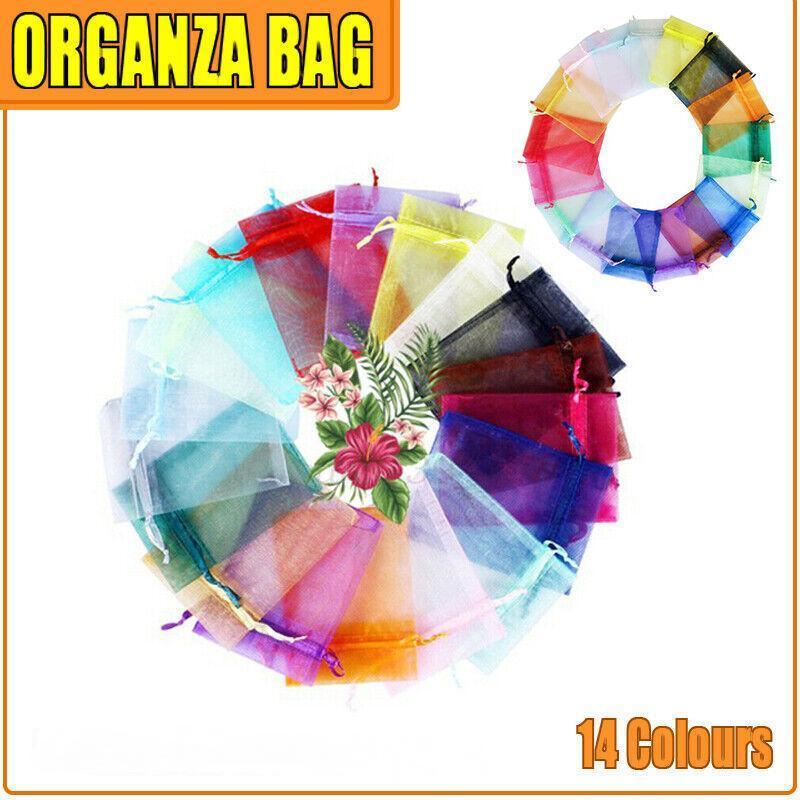 V528-BAG-10-15-50PCSGREEN-535394-202510010118-00 50PCS Organza Bag Sheer Bags Jewellery Wedding Candy Packaging Sheer Bags 10*15 cm - Fruit Green/50PCS - Image 1