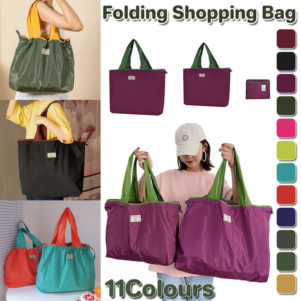 V528-BAG-FLUORESCENT-GREEN-S-486188-202510010536-00 Ultra-Light Foldable Large Capacity Portable Shopping Bag with Drawstring Mouth - Fluorescent Green - S - Image 1