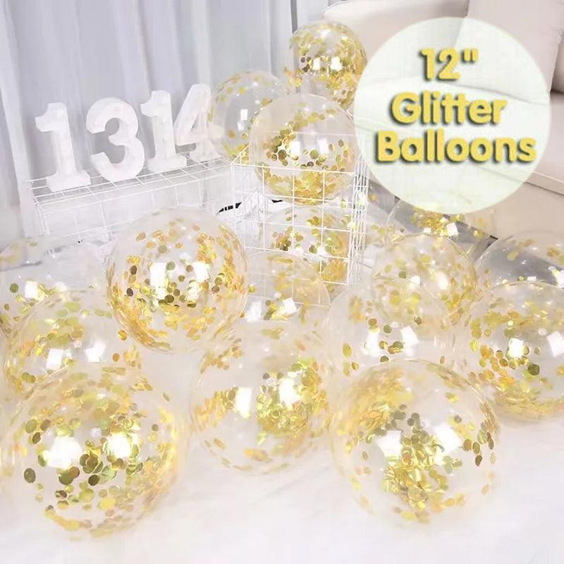 V528-BALLOON-30CMRED-100PCS-9790-202510010645-00 10/100X 30Cm Confetti Glitter Balloons for Party & Wedding - 30cm Red *100pcs - Image 1