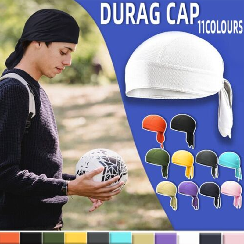 V528-BANDANNACAP-YELLOW-774074-202509301336-00 Durag Bandanna Cap Cycling Head Wraps Skull Cap Scarves Caps Motorcycle Sports - Yellow - Image 1