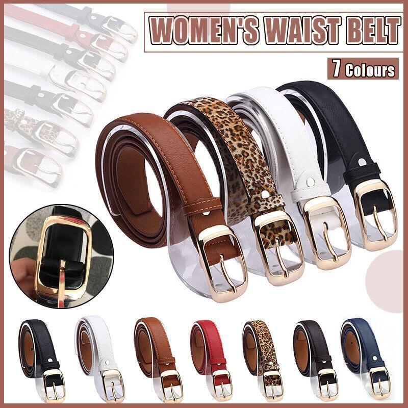 V528-BELT-BLACK-154898-202509301454-00 Ladies Leather Belt Classic Buckle Fashion Waist Strap for Jeans Dresses Casual - Black - Image 1