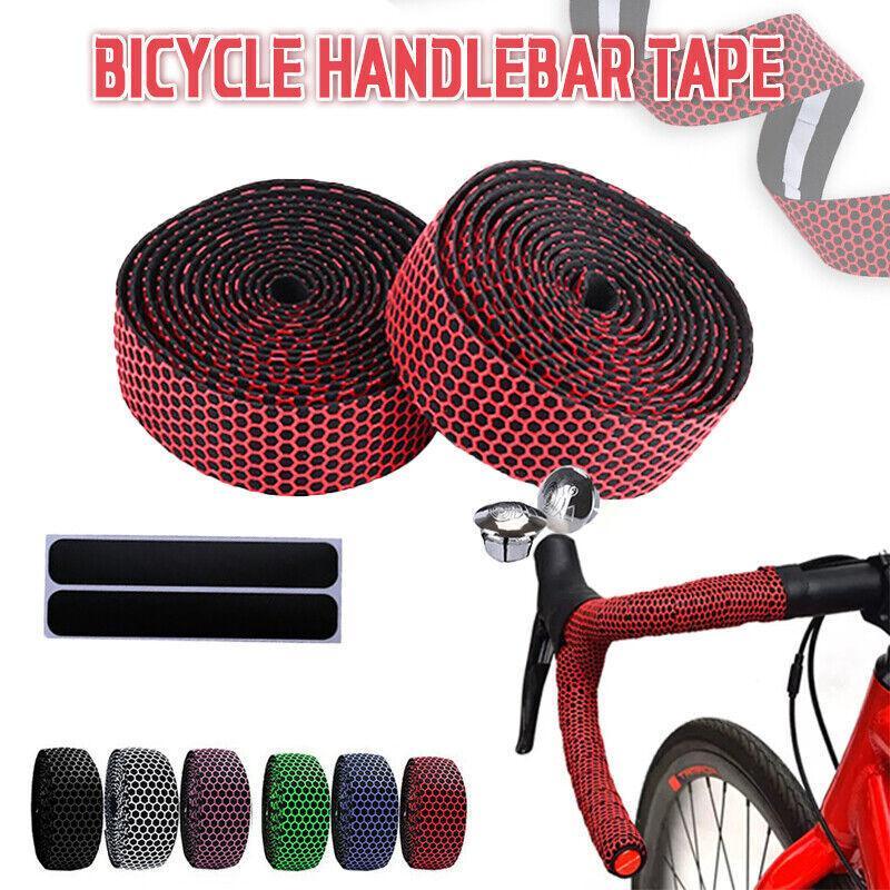 V528-BICYCLEHANDLEBARTAPE-RED-622736-202510010509-00 2X Thick Bicycle Handlebar Tape Bar Drop Wrap Mtb Road Bike Anti-Slip Punch - Red - Image 1