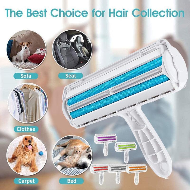 V528-BRISTLEBRUSH-BLUE-9564545-202510010009-00 Pet Hair Remover Brush Dog Cat Fur Cleaning Roller Reusable Self Cleaning Tool - Blue - Image 1