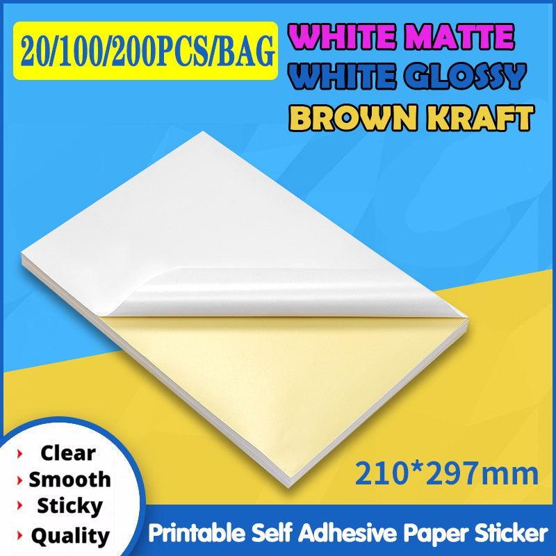 V528-BROWNKRAFT-20PCS52153-202509301336-00 A4 Self Adhesive Sticker Paper Sheet Label Laser Inkjet Print Mailing Address - Brown Kraft*20 PCS - Image 1