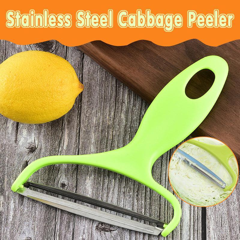V528-CABBAGE-GREEN-5464500-202509251230-00 Stainless Steel Cabbage Peeler Wide Blade Vegetable Shredder with Ergonomic Handle - Image 1